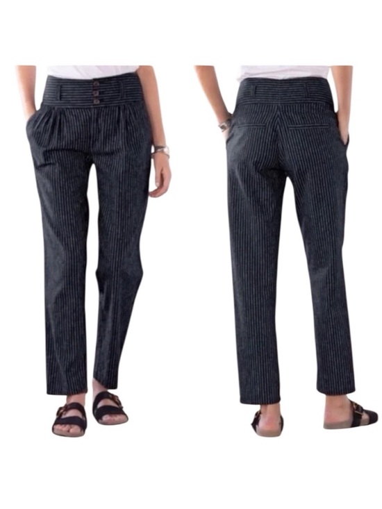 Sundance Pants - Sundance Pants Womens 4 Amelia Linen Blend Pinstripe Pleated Academia Goth
